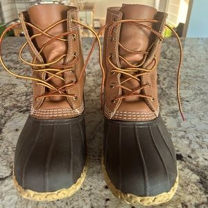 L.L. Bean 8” Thinsulate Bean Boots, Men’s 8, wide EE, Tan/Brown *LIKE NEW*
